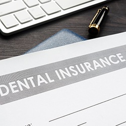 Dental insurance form on a table