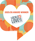 Locals Love Us dot com 2025 slash 2026 award winner badge