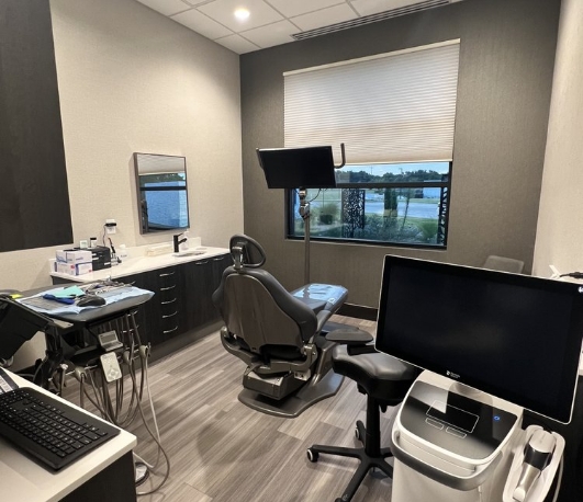 High tech dental exam room