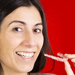 Woman with Invisalign in Waco