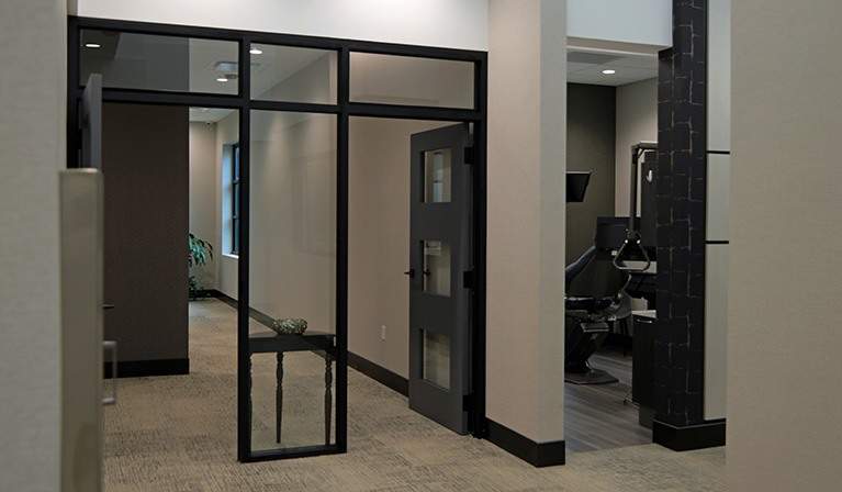 Hallway inside of dental office building