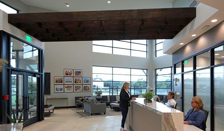 Lobby inside of dental office building