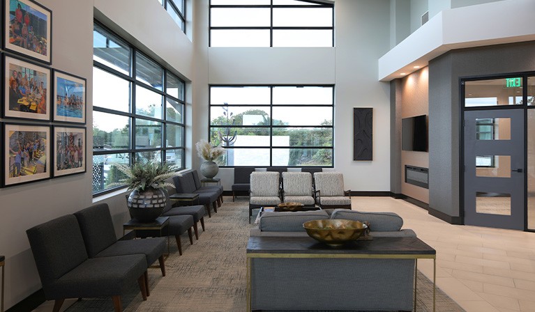 Lobby inside of dental office building