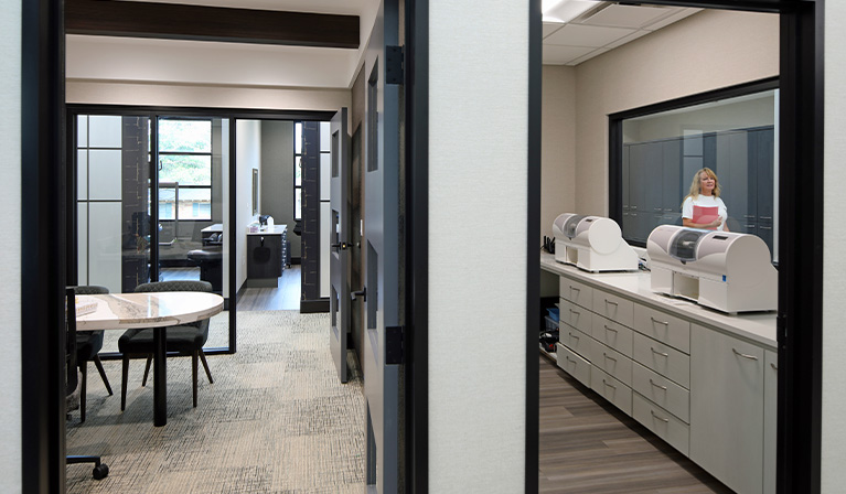Operating room inside of dental office building