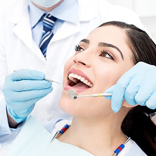 patient getting dental checkup