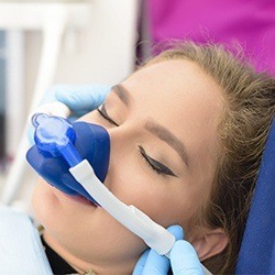 woman with nitrous oxide sedation