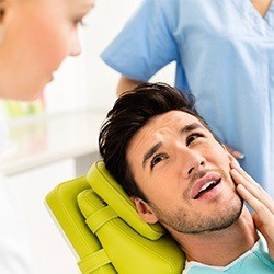 handsome man with jaw pain