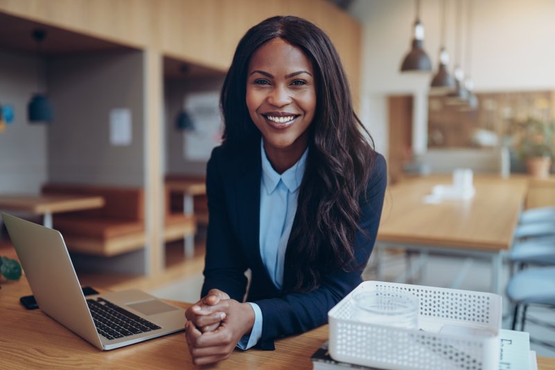 Businesswoman with Invisalign in Waco