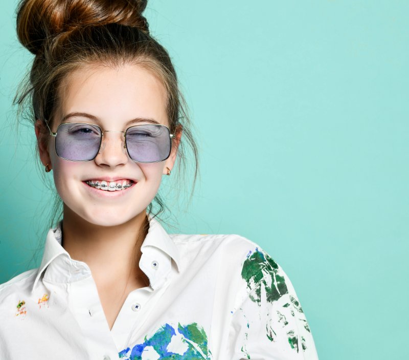 girl smiling with braces in Waco