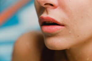 Close up of woman’s lips